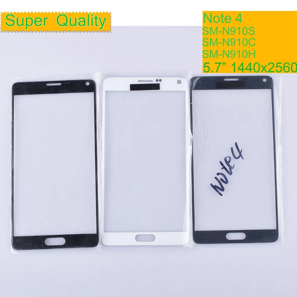 10 шт./лот для Samsung Galaxy Note 4 N910 N910A N910F N910H сенсорный экран Передний со стеклянной