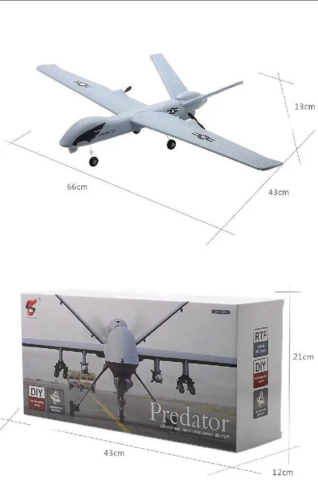 Летающая модель планеры RC самолет 2 4G 2CH Predator Z51 пульт дистанционного управления