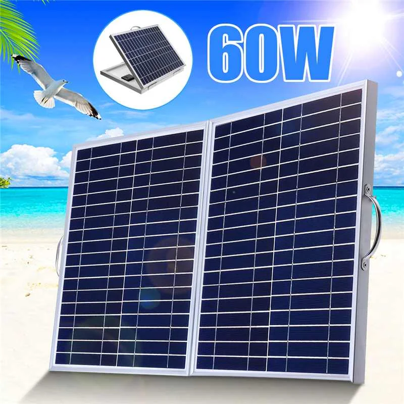 Водонепроницаемая 60W18V Складная портативная монокристаллическая солнечная