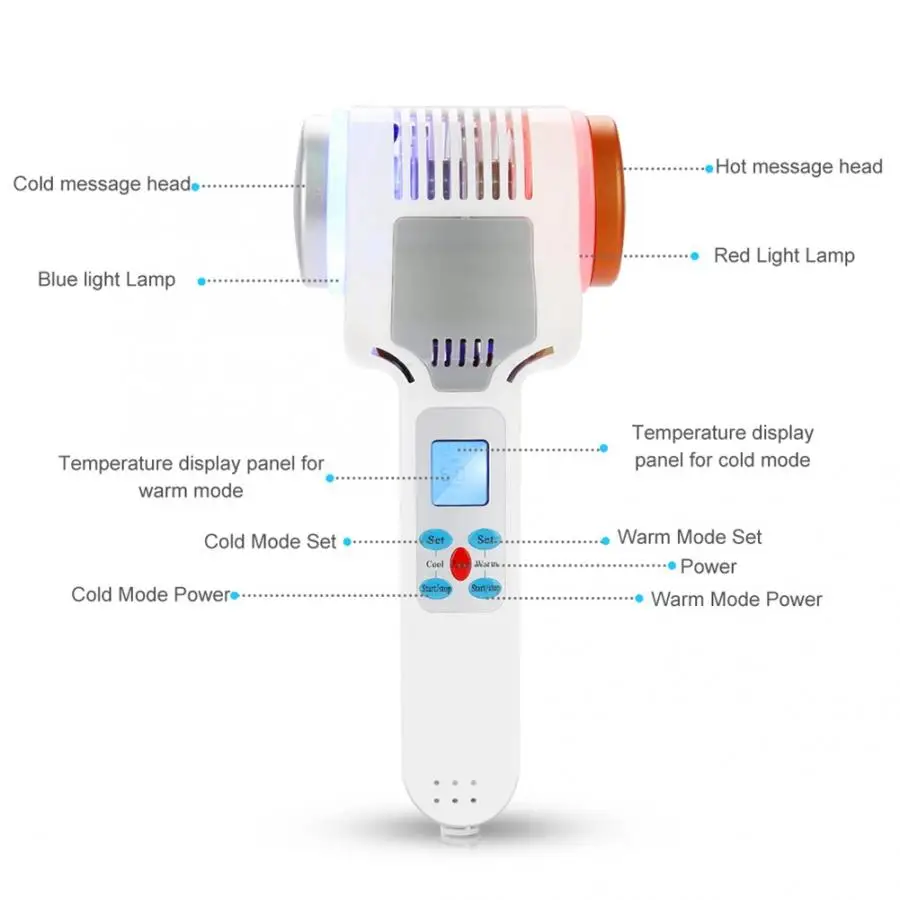 Микро иглы ролик Горячий Холодный Молоток ультразвуковая криотерапия свинцово в