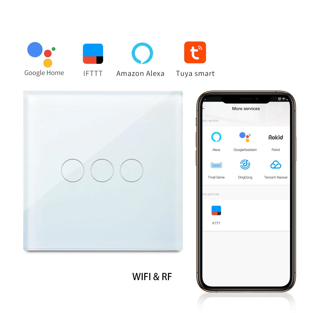 Bingoelec 3 банды 1 способ сенсорная стеклянная панель wifi с Дистанционный настенный