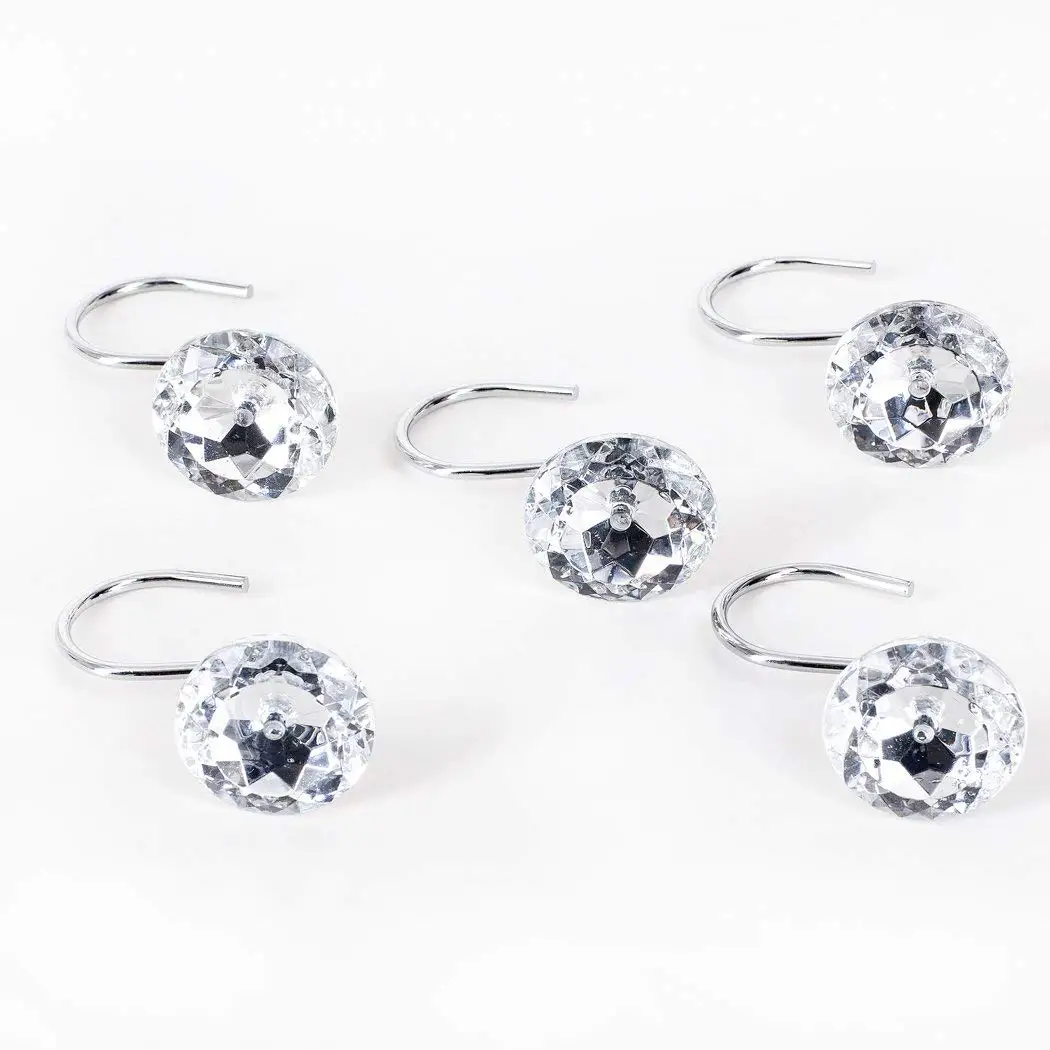 Занавеска для душа блестящие крючки кольца акриловые декоративные стразы стекло