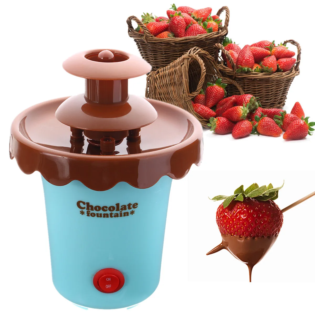 2 яруса мини шоколадный фонтан вечерние плавления водопада машина для фруктов