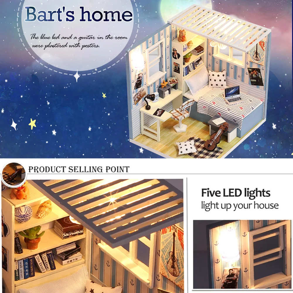 Кукольный дом домик мечты миниатюрный набор для строительства деревянная мебель
