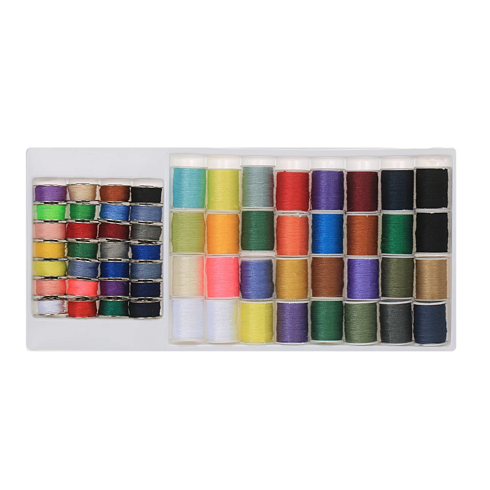 Sewing Thread Set 60pcs/set Mixed Colors Include Spools Metal Bobbins With Threads Accessories | Дом и сад