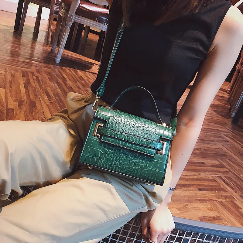 Крокодиловые сумки через плечо для женщин кожаные женские маленькие