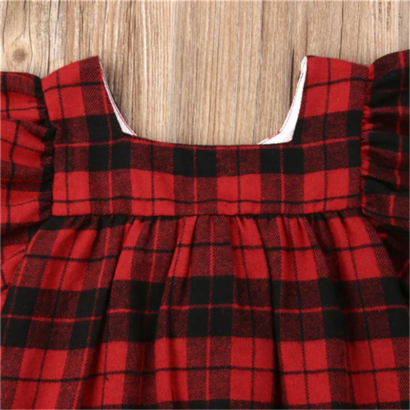 Summer Fashion Plaid Toddler Kids Baby Girls Bow Princess Party Dress Sundress Clothes Newborn Girl 1-6T O-neck | Детская одежда и