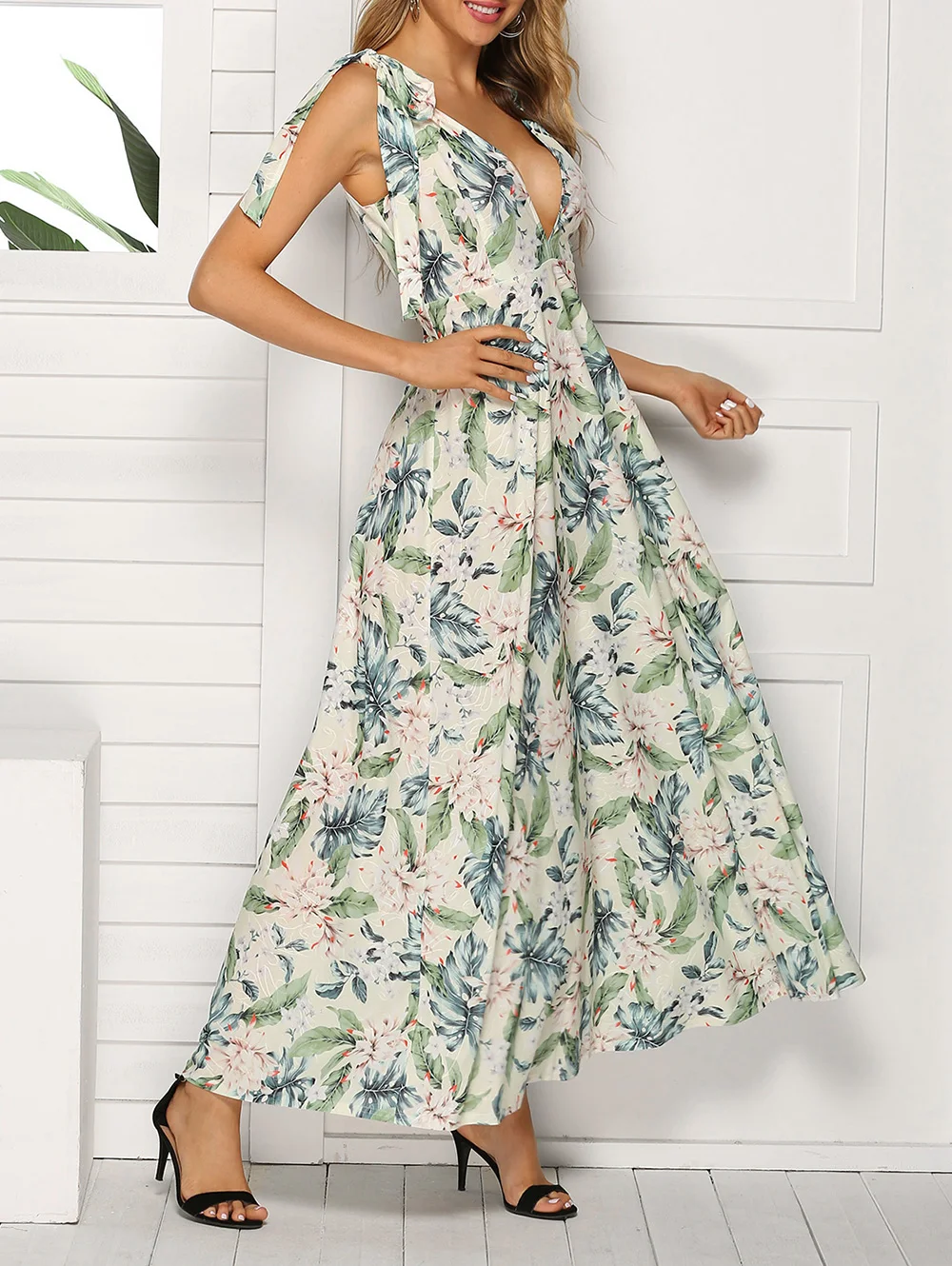 Женское платье с тропическим принтом Joineles повседневное летнее треугольным