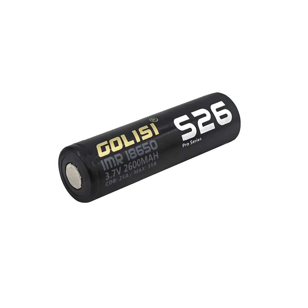 1 шт. GOLISI S26 IMR 18650 2600 мАч 3 7 В CDR 25A MAX 35A Высокая сливная E-CIG аккумуляторная батарея
