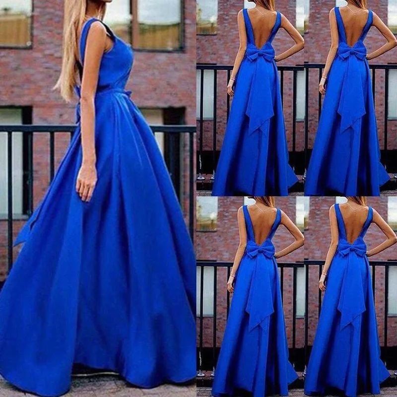 Женское элегантное голубое платье трапециевидной формы с v образным вырезом