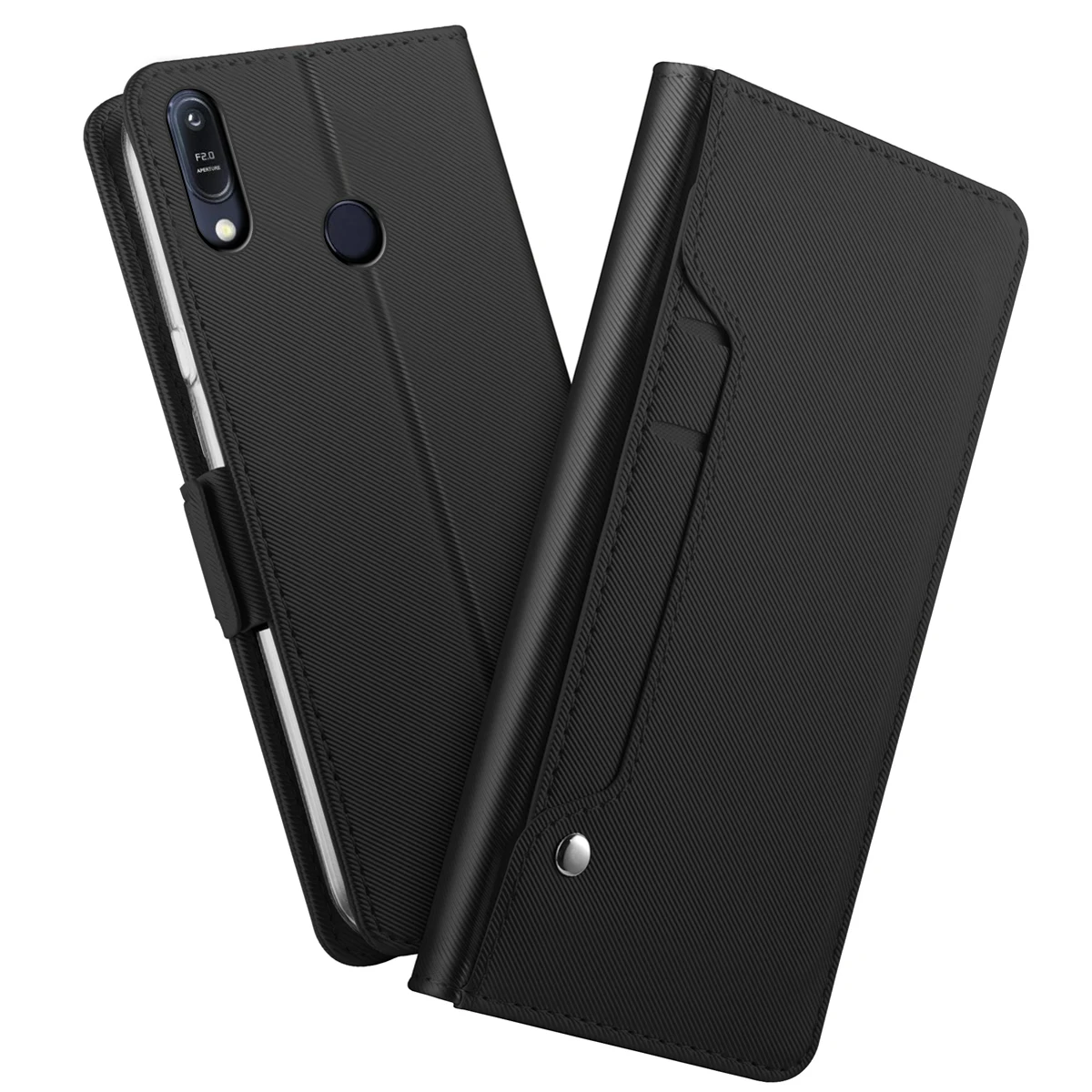 Для Asus Zenfone Max Pro M2 ZB631KL кожаный чехол-книжка с подставкой для Asus Zenfone Max M2 ZB633KL чехол держатель для карт зеркальный