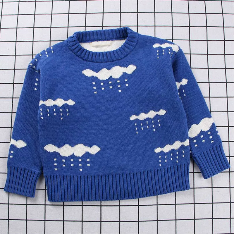 Коллекция 2018 года осенне-зимняя одежда для детей Bobo Choses/свитер с облачными