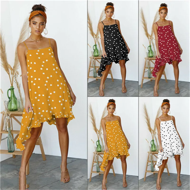 2019 летнее платье для женщин пикантные Boho печатных Летнее вечернее вечерние