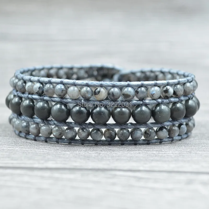 Boho натуральные камни из бисера манжеты браслеты браслет ручной работы на