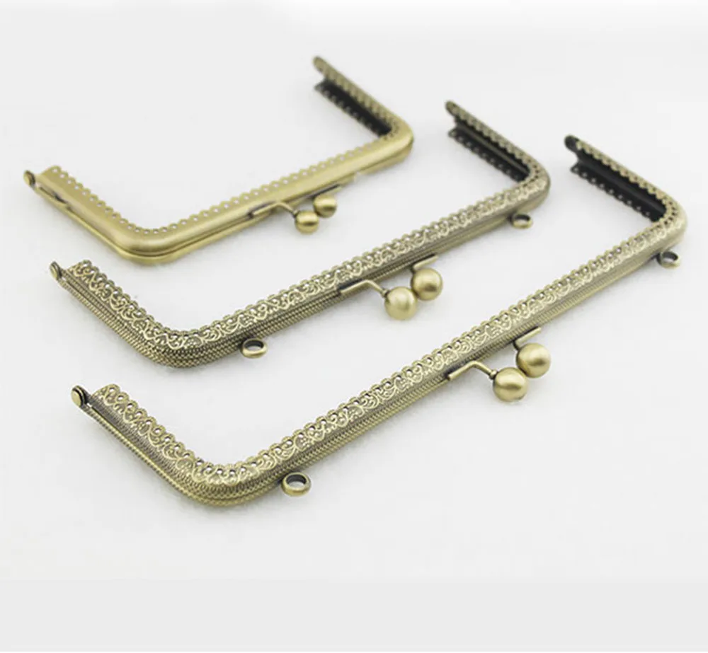 

10pcs DIY Press 25cm Long Square Metal Purse Frame Handle for Bag Sewing Craft Tailor