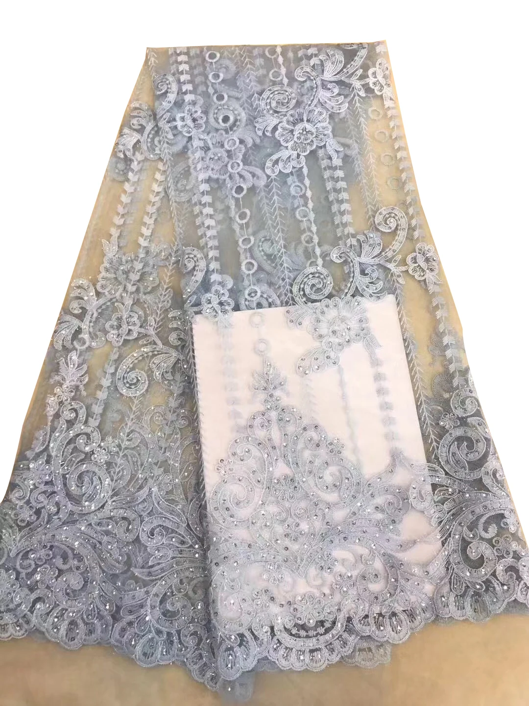 5yards Newest Nigeria African French Lace Fabric 2018 Bridal Embroidery For Party dp | Дом и сад