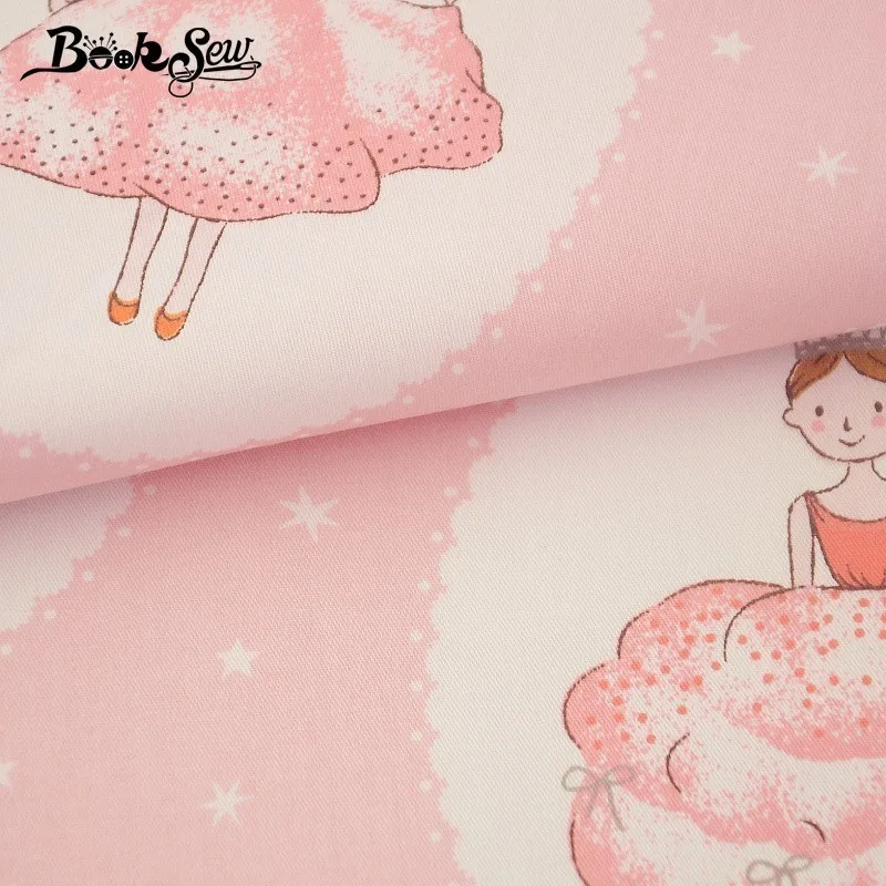 Вышитая ткань Booksew из 100% хлопка саржевая с рисунком принцессы мультфильма Tissu Tecido