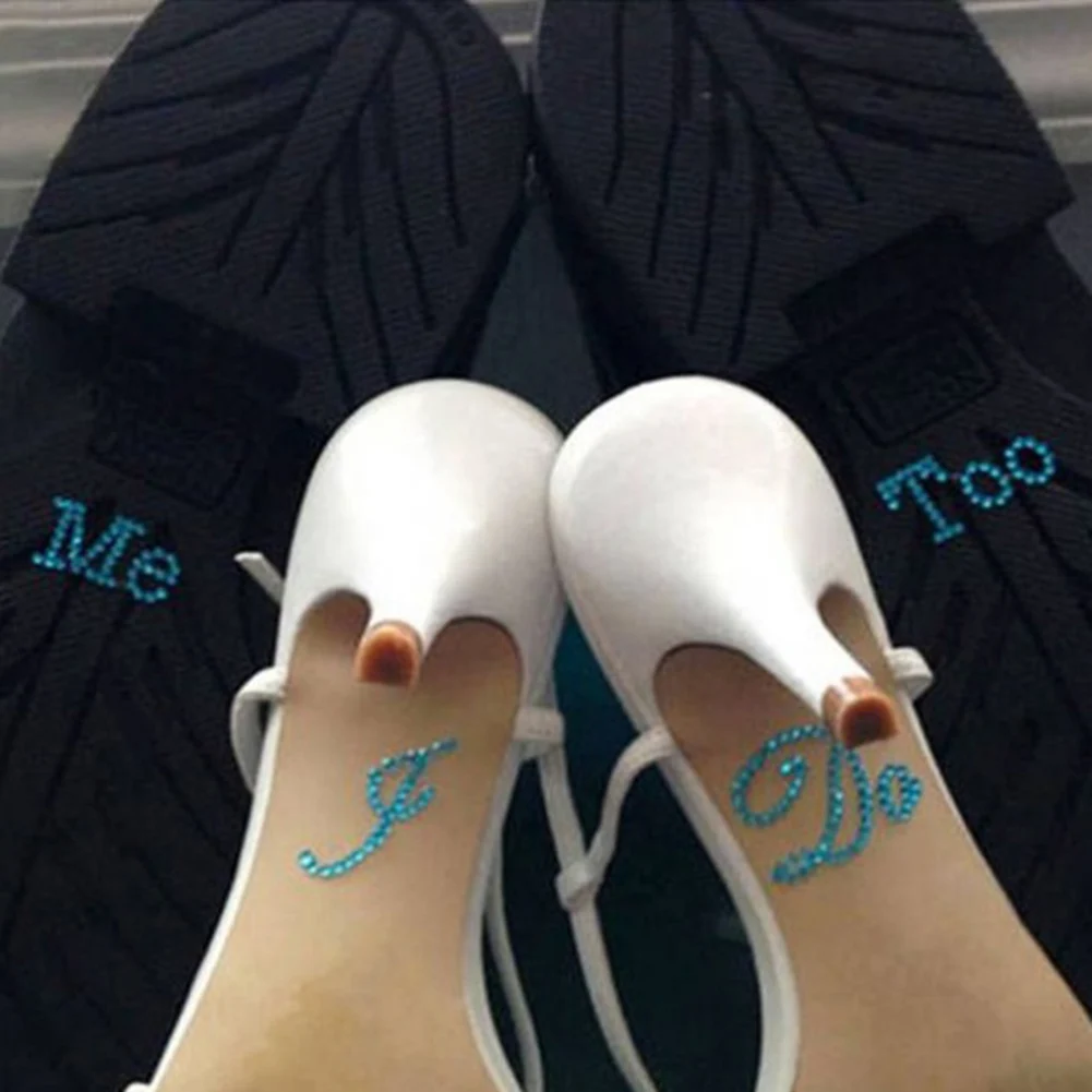 2 шт./компл. золотые блестящие наклейки на высоких каблуках I Do Me Too Set Стразы обувь