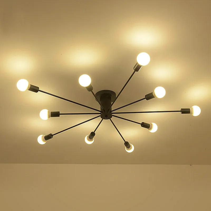 

Винтажный Железный потолочный светильник s, потолочный светильник в стиле лофт из кованого железа, лампа E27, 90-265 в, домашние светильники