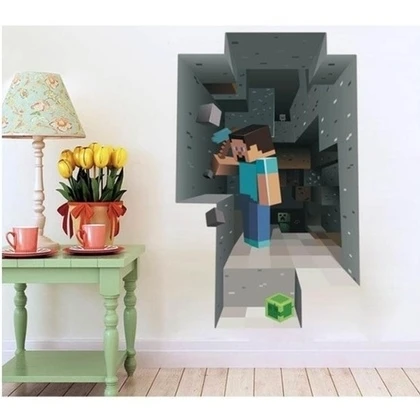 Creative 3D Mine Craft Wall Sticker Decal Art Vinyl - Easy to Apply and Removable | Дом и сад