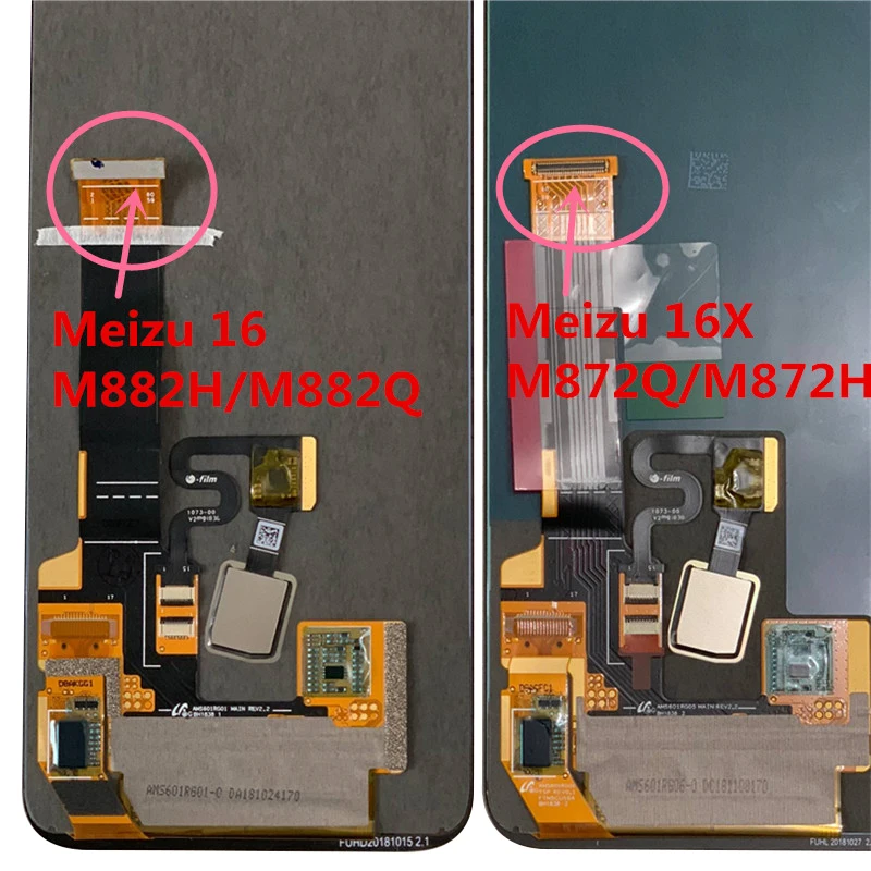 6 0 &quotОригинальный ЖК экран M &amp Sen для Meizu 16 16th M882Q Super AMOLED дисплей с сенсорной