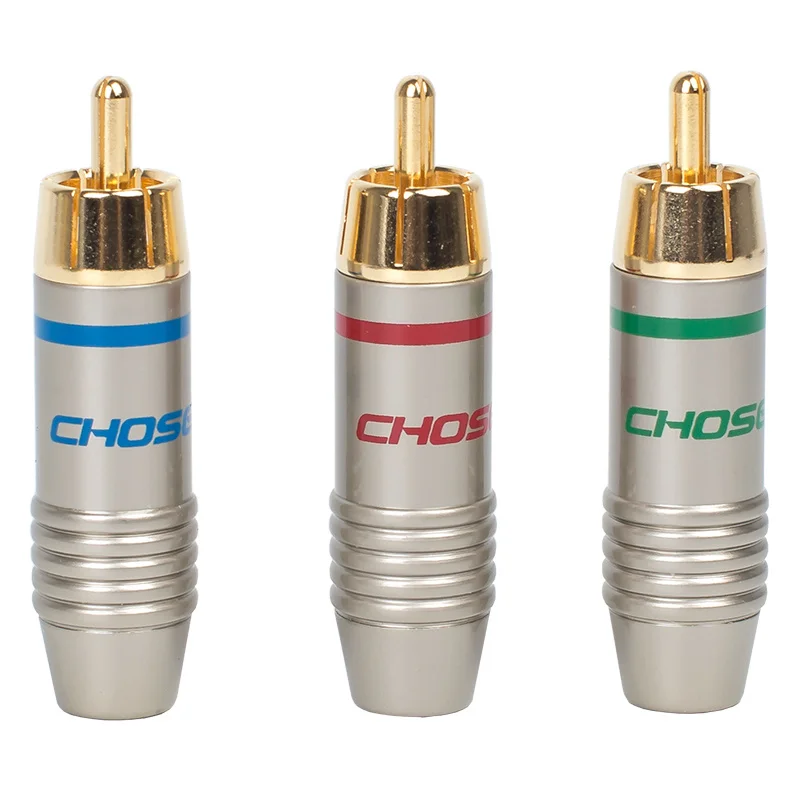 Choseal QS6045 3 шт. терминал rca AV разъем адаптера соединитель коаксиальный аудио кабель