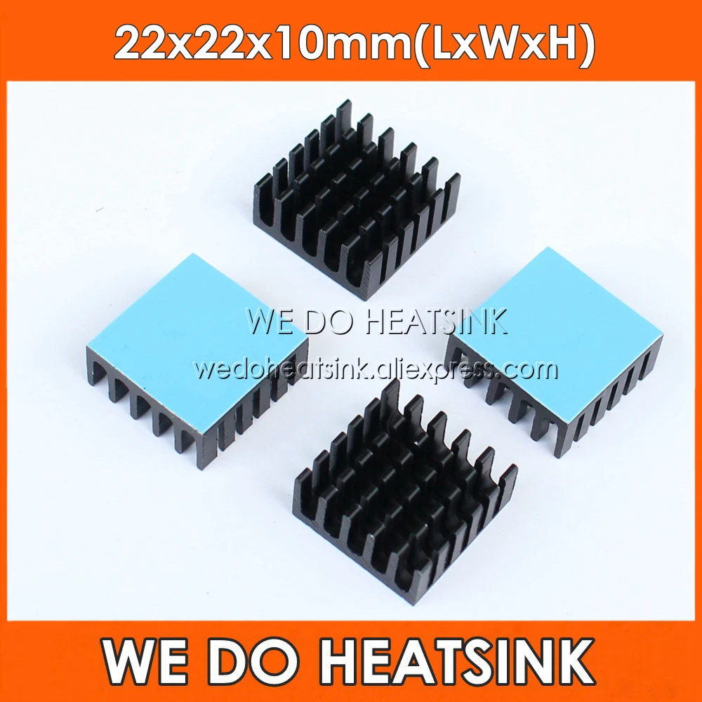 

WE DO HEATSINK 22x22x10mm Radiator Heat Sink Cooler With Tape Black Anodized For CPU and Metal Ceramic BGA Packages and PC