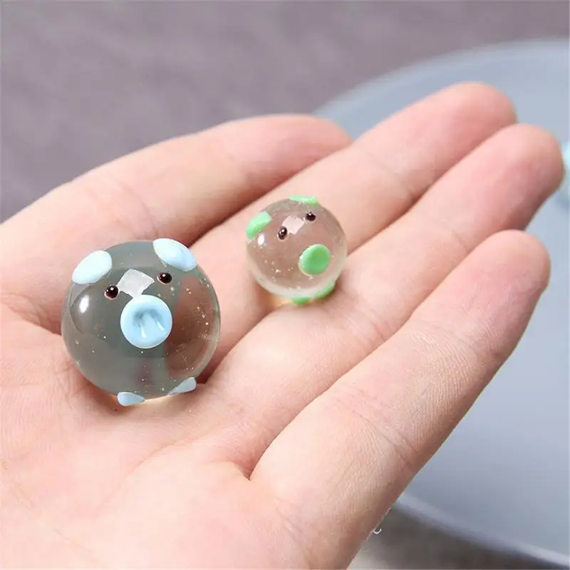 Креативные прозрачные стеклянные поделки 7 шт. фигурные украшения со Свинкой из