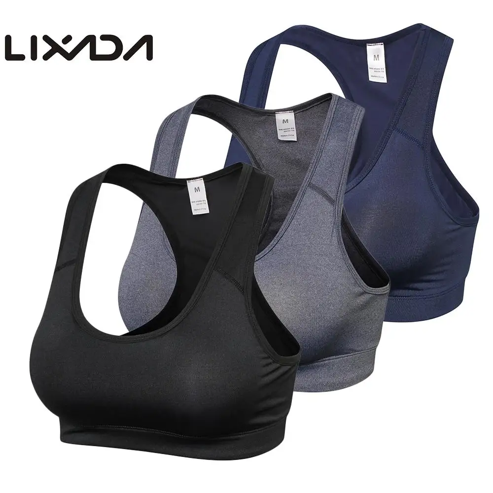 Lixada упаковка из 3 Для женщин спортивный бюстгальтер борцовка мягкий йоги