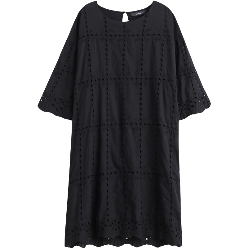 LANMREM высокое качество новинка 2019 женские платья с вышивкой свободные большие