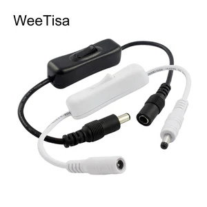 Выключатель света DC 12 В женский Штекерный кабель питания 5,5x2,1 мм разъем постоянного тока ВКЛ.ВЫКЛ. Встроенный переключатель 304 5 в 12 В 24 В для светодиодной ленты лампы