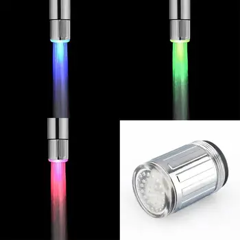 7 색 LED 물 수도 꼭지 조명 부엌 욕실 제품에 대 한 다채로운 변경 글로우 샤워 헤드 주방 탭 Aerators