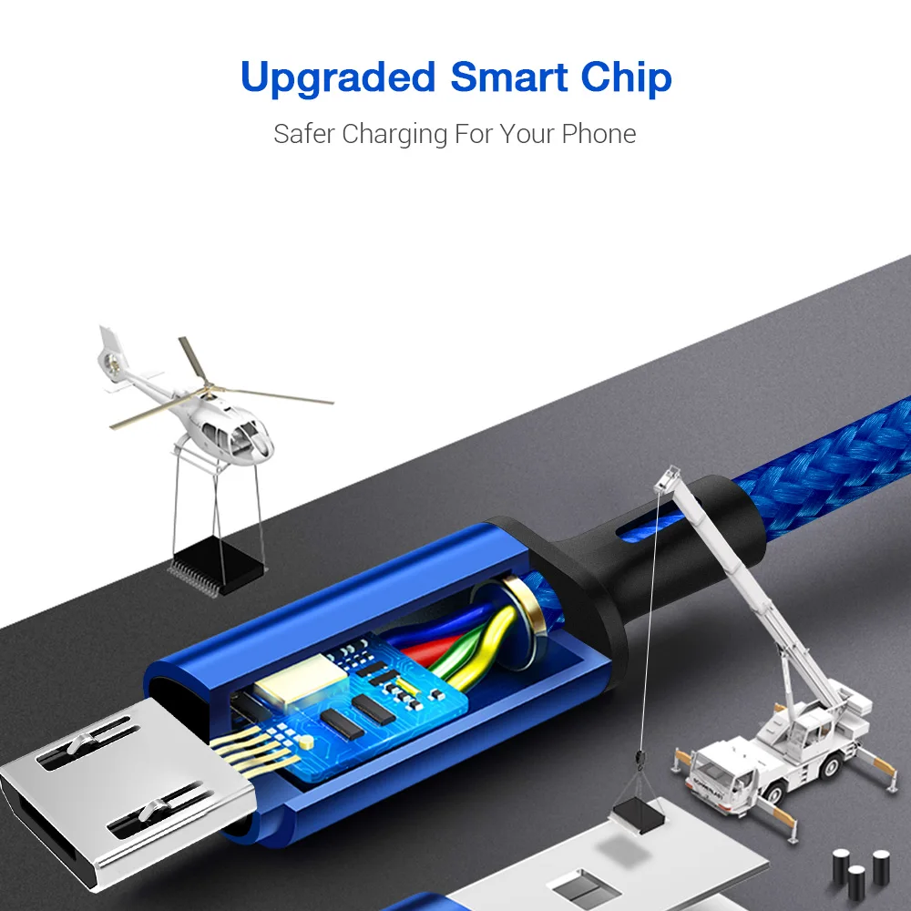 KISSCASE Быстрая зарядка Micro USB кабель для Android мобильный телефон стол данных Samsung Xiaomi