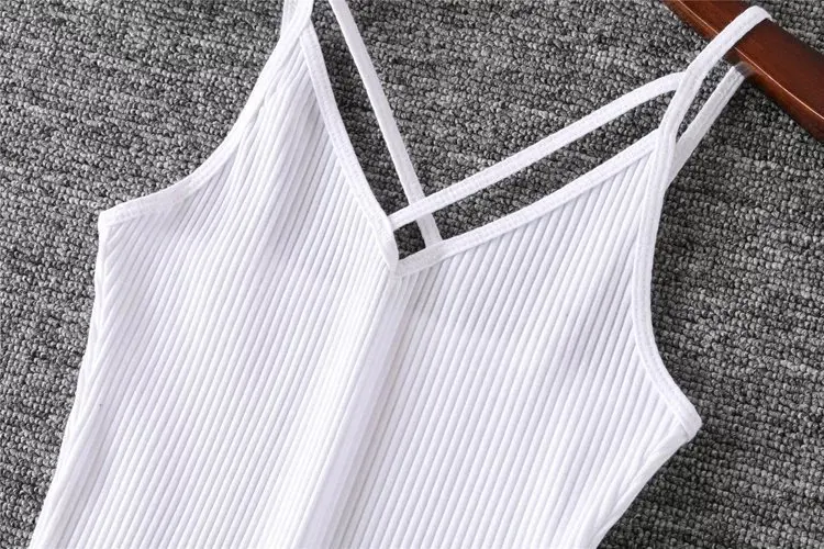 Женская эластичная Повседневная Облегающая майка из хлопка укороченный топ