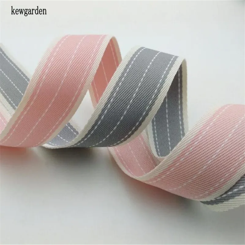 Kewgarden Stripe Ribbon 10mm 22mm 35mm DIY Bow Brooch Accessories Satin Ribbons Handmade Tape Polyester Cotton Riband 20 Yards | Дом и сад