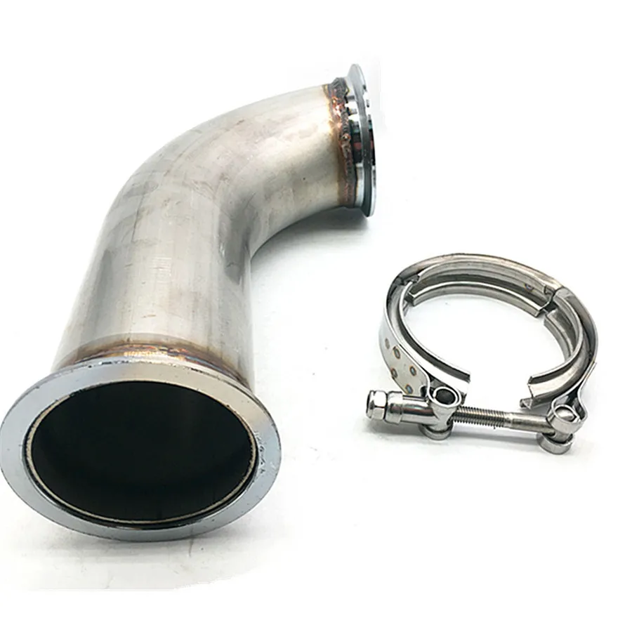 

3" V-Band Pipe 90 Degree Short Leg Downpipe included Stainless Steel with V band flanges Universal