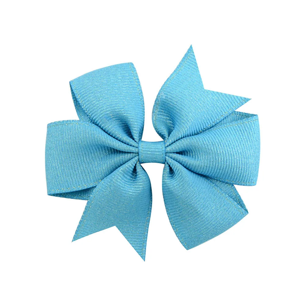 3.15 Inch Baby Girls Bows Hair Accessories 12 Color Gold Silver Weft Ribbon Clip Head Dress Hairpins For Kids Drop Shipping | Детская