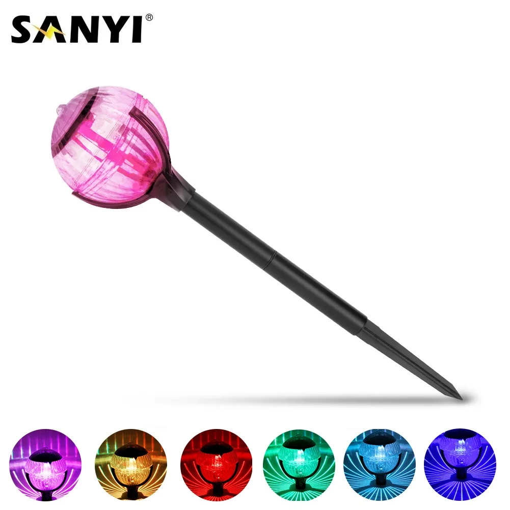 7 смена Цветов RGB светодиодный солнечный свет газон светильник Водонепроницаемый садовая дорожка