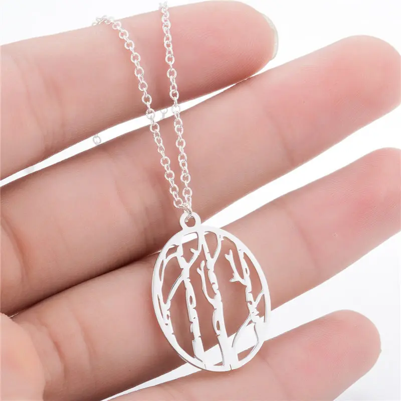 Fashion Tree of Life Round Pendant Necklace Gold Silver Color Hollow Bijoux Collier Elegant Women Jewelry Gifts | Украшения и