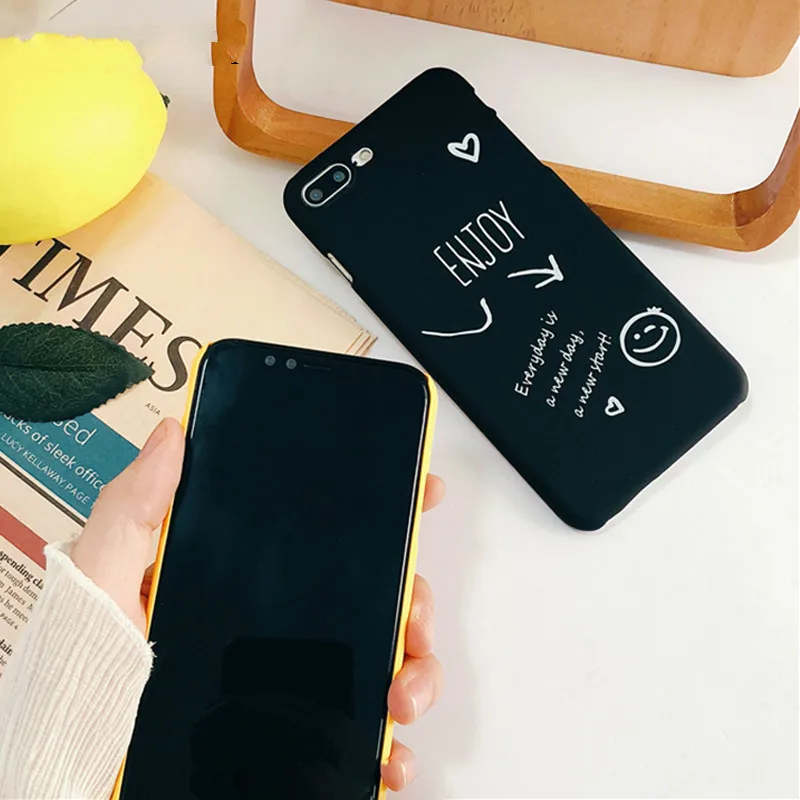Cartoon Couples Phone Case For Iphone X 6 6s 7 8 Plus Ultra Thin Hard Pc Back Cover Funny Letter Cases Capa |