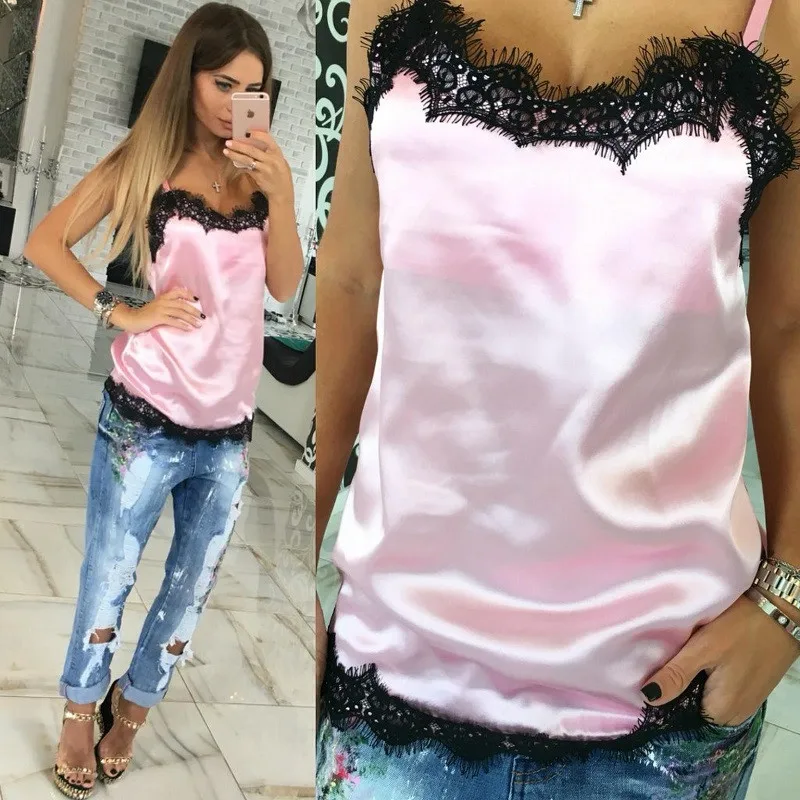 Жилет женский кружевной без рукавов с треугольным вырезом|Майки| |