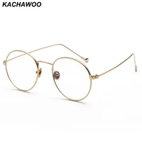 kachawoo computer eyeglasses for men optical gold silver anti blue light glasses frame women retro round metal frame