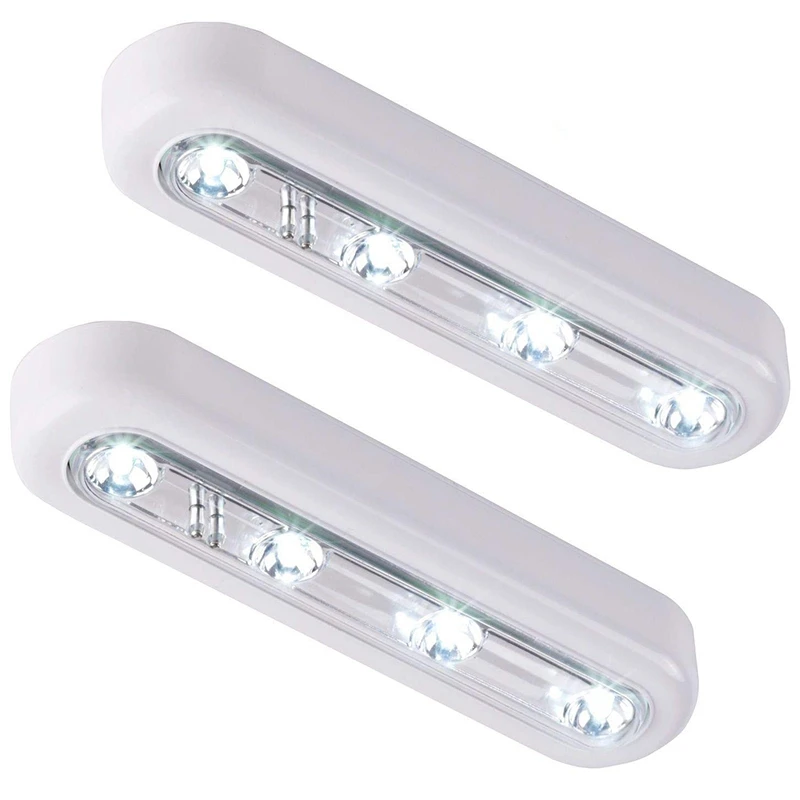 Пресс-лампа 4-Led коснитесь шкаф огни палка-на нажимной беспроводной датчик