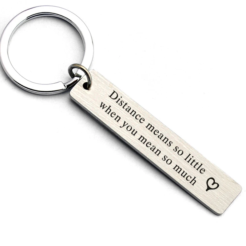 

"Расстояние означает так мало, когда вы так много значит" брелки-цепочки для ключей, ювелирные изделия для пары, подарки для жены, мужа