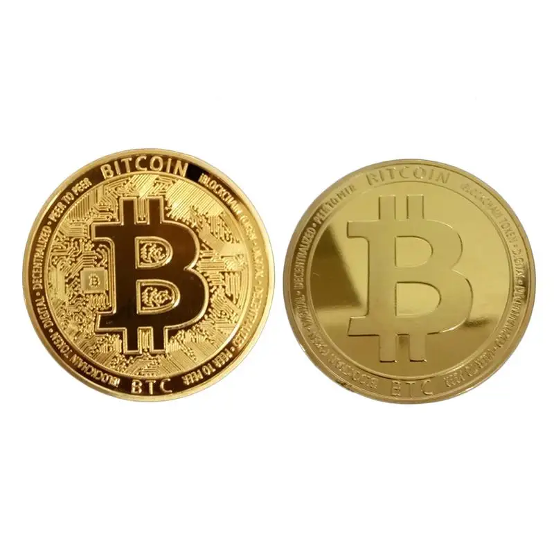 1 шт. Позолоченные физические биткоины Бит монета BTC с чехлом подарок физический