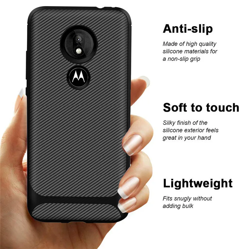 Чехол из углеродного волокна для Moto Z4 Play G7 Plus мягкий ударопрочный чехол ТПУ с