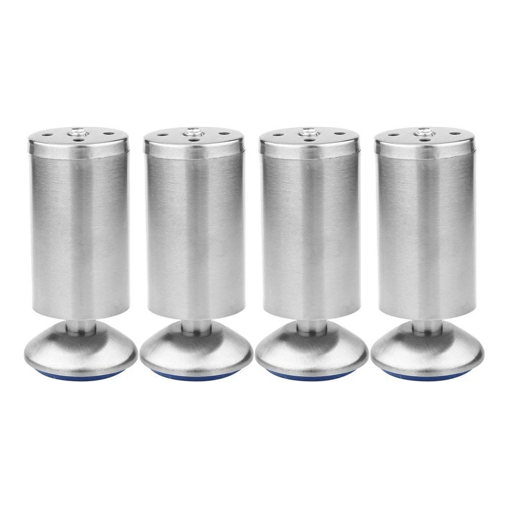 Новинка 4 шт. регулируемая по высоте из нержавеющей стали серебряная мебель стол