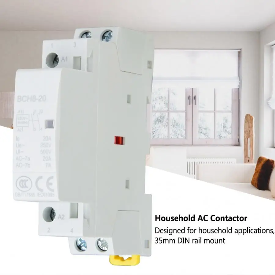 Автоматический контактор eletrico 2P 20A 24V 220V/230V 50/60Hz AC для дома DIN Rail Mount 1NO 1NC бытовой