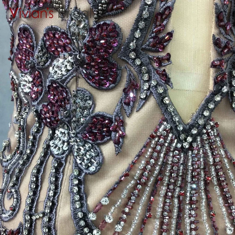 Русалка Вечерние платья Длинные Vivian's Bridal Спагетти ремень V шеи вечернее платье