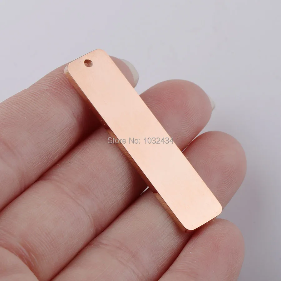 

500 Pcs/Lot Stainless Steel Rectangular Pendant Single-hole Mirror Key chain Accessories Engraved Jewelry Accessories